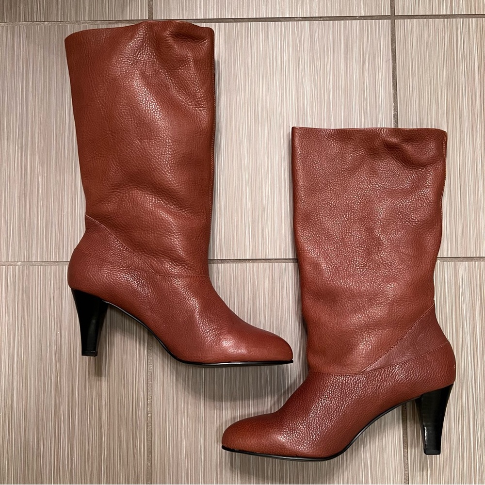 Kelsi Dagger Brown Leather Heel Boots fall winter 10